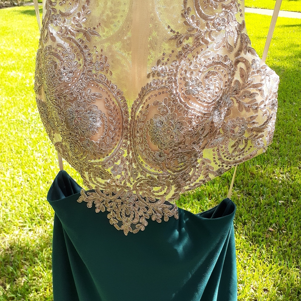 Camille la vie green backless formal prom dress - Picture 10 of 16